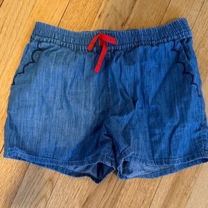 Boden Blue Denim Shorts with Red Drawstring, size 9